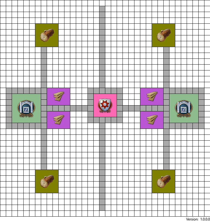 Timber yard in Anno 1800 layout with Trade union