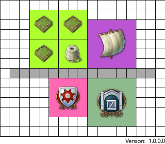 Sails in Anno 1800 layout with Trade union