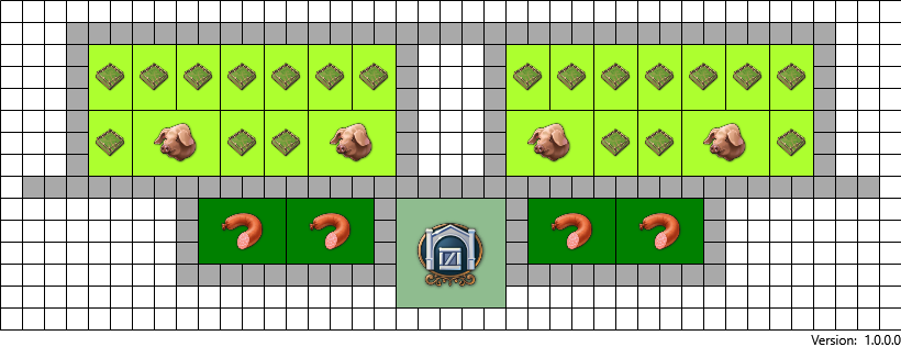 Sausages in Anno 1800 simple layout