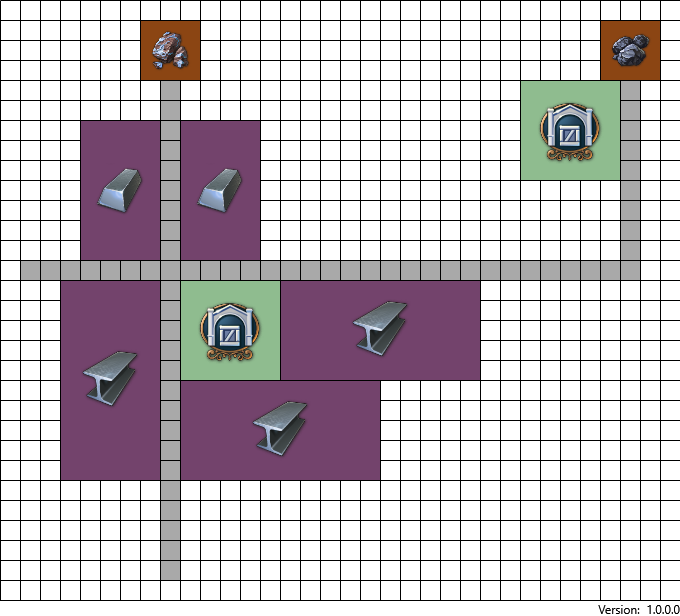 Steel beams in Anno 1800 simple layout with coal mine