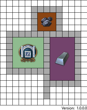 Coal mine layout with Furnace and Warehouse