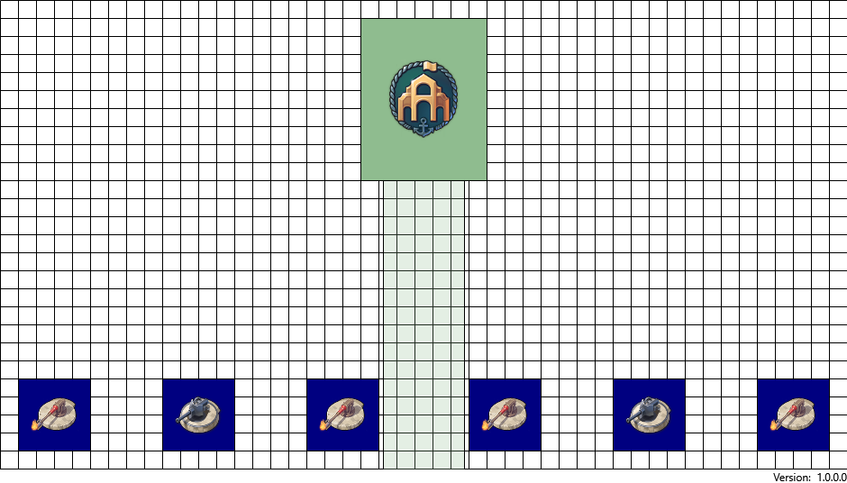 Flame towers with Cannon towers in your Harbour in Anno 1800