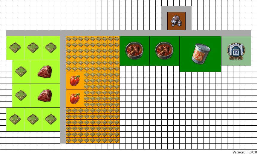 Simple layout for the production of Canned Food in Anno 1800