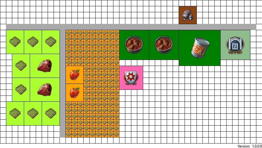 Simple layout with Trade Union for the production of Canned Food in Anno 1800