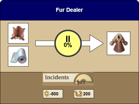 Production details for the Fur Dealer in Anno 1800.