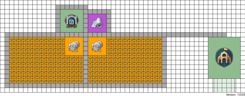 Cotton Fabric production chain with Trading Post in Anno 1800