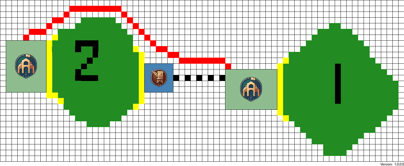 Pier placement between two islands in Anno 