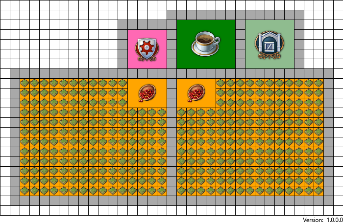Simple Coffee production chain layout in Anno 1800 including a Trade union