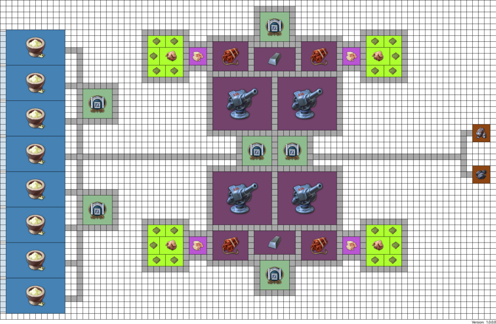 Basic layout for Advanced Weapons production chain in Anno 1800