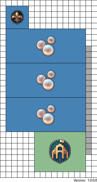 Layout for the Pearl Farm with a Harbourmasters office in Anno 1800.