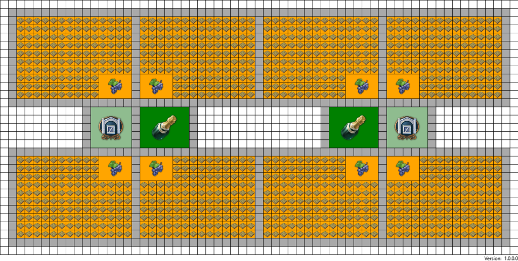Layout that doubles Grapes production in Anno 1800